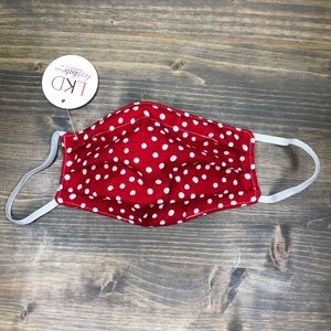 Red and white polka dot